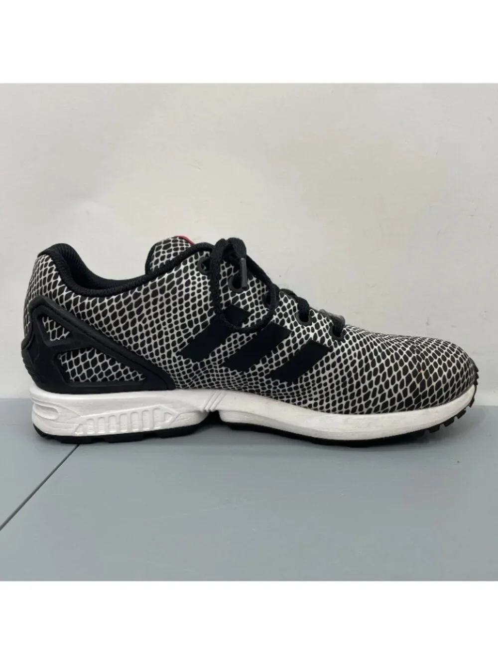 adidas ZX Flux Sneakers Shoes Torsion Casual Geometric Black Snakeskin Mens 6